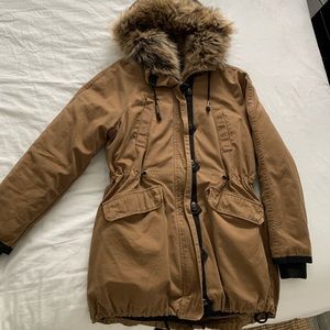 Garage Tan Plush Parka